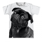 3D футболка Чорний собака