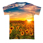 3D футболка поле соняшників