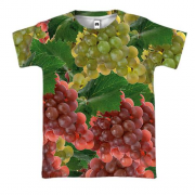 3D футболка с  зеленым и красным виноградом