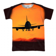 3D футболка с садящимся самолетом