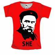 Жіноча 3D футболка з Тарасом Шевченком в стилі Че Гевари