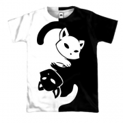 3D футболка Коти Інь-Янь