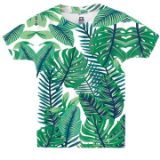 Детская 3D футболка с тропическими листьями