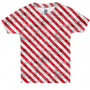 Детская 3D футболка с красно-белыми полосами