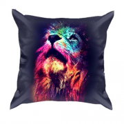 3D подушка с ярким львом