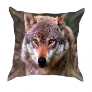 3D подушка с волком в лесу