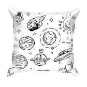 3D подушка з планетами і метеоритами