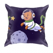 3D подушка с котом в космосе