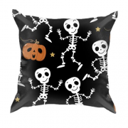3D подушка со скелетами и тыквами