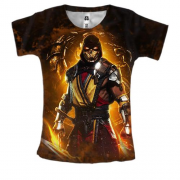 Женская 3D футболка Mortal Kombat - Scorpion
