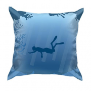 3D подушка с дайвером под водой