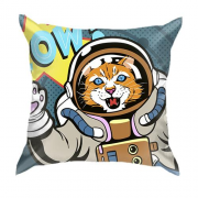 3D подушка с космическим котом