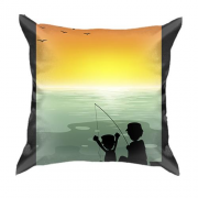 3D подушка с вечерней рыбалкой