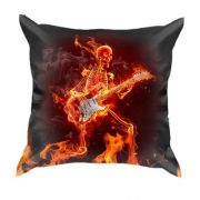 3D подушка Огненный скелет с гитарой