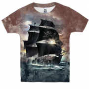 Детская 3D футболка с пиратским кораблем