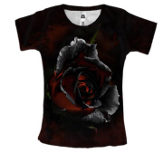 Женская 3D футболка Роза в огне