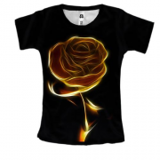 Женская 3D футболка Огненная роза