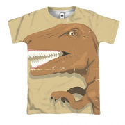 3D футболка с коричневым динозавром