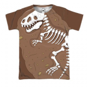 3D футболка со скелетом динозавра