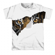 3D футболка с выглядывающим тигром