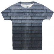 Дитяча 3D футболка з цегляною стіною "Будівельник"