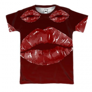 3D футболка с красными губами