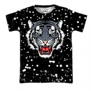 3D футболка Черный водяной тигр