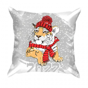 3D подушка Тигр а шарфе 2022