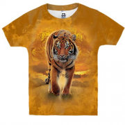 Детская 3D футболка Тигр в саванне