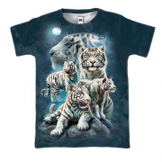3D футболка с белыми тиграми