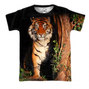 3D футболка Тигр в пещере