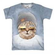 3D футболка Кіт-хіпстер