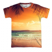 3D футболка Тропічний захід сонця