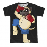 3D футболка с мопсом боксером