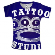 Женская 3D футболка с кастетом и Tattoo studio