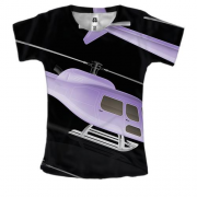 Женская 3D футболка с негативными вертолетами