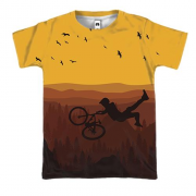 3D футболка с летящим велосипедиском