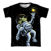 3D футболка с лягушкой космонавтом