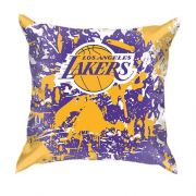 3D подушка Lakers фірмові кольори бризки фарб