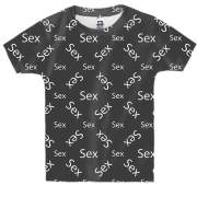 Детская 3D футболка S E X pattern 2