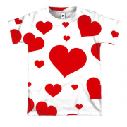 3D футболка Big hearts