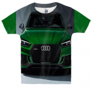 Детская 3D футболка с зелёным Ауди