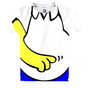 Детская 3D футболка с телом Гомера Симпсона