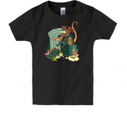 Детская футболка с крысой на помойке