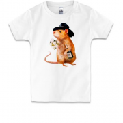 Детская футболка с крысой джентльменом