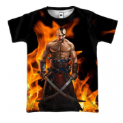 3D футболка Казак и пламя