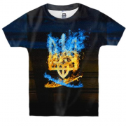 Детская 3D футболка Огненный герб (2)