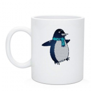 Чашка с пингвином в шарфике