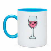 Чашка с бокалом вина