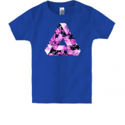 Дитяча футболка з нескінченним трикутником в квітах